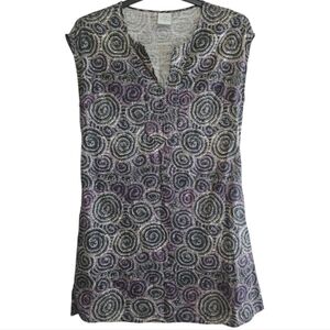 Kingston Grange Bamboo Swirl Print Mini Dress 12 Swirl Print Australian Brand